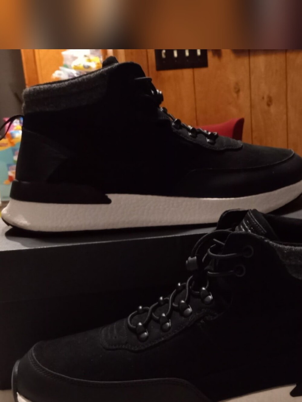 Kenneth Cole Black and White High-Top Sneakers